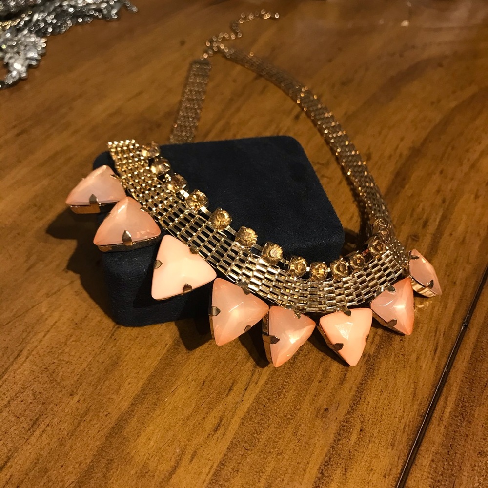 Pink and Gold Statement Necklace